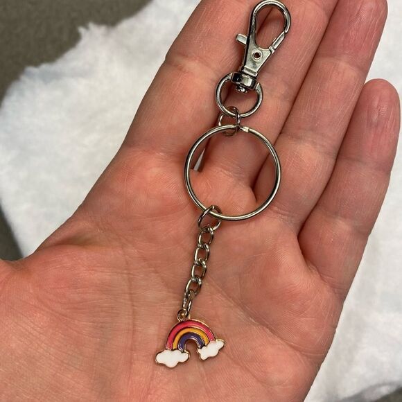 Rainbow Cloud  Charms Pendants Lobster Claw Keychain Handmade - Picture 4 of 7